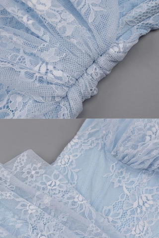 One-Shoulder Lace Long Dress with Sculpted Corset Fit