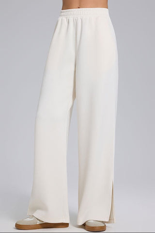 Relaxed Fit Zip-Up Jacket and Wide Leg Pants Set