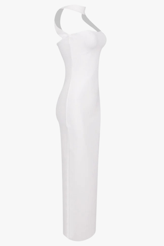 Sleek Bandage Back Slit Long Dress