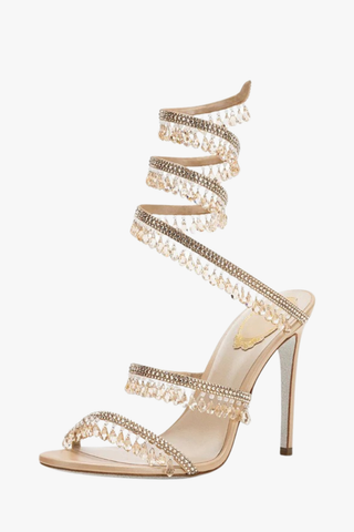 Crystal Wrap-Around High Heel Sandals
