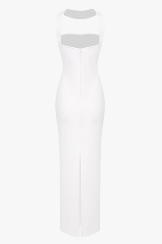 Sleek Bandage Back Slit Long Dress