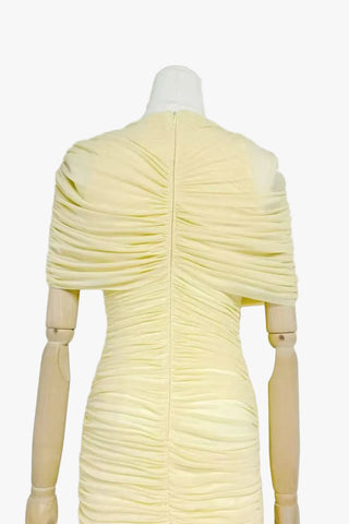 Ruched Off-Shoulder Long Dress – Draped Top & Flowing Skirt