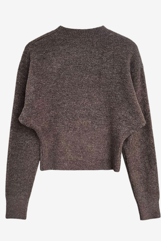 Zip-Front Knit Top – Long Sleeves, Cropped Fit, Waist-Shaping Design