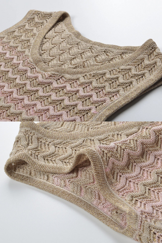 Zigzag Knit Sleeveless Midi Dress