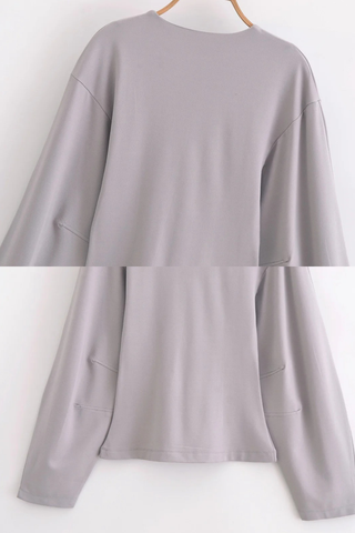 Soft Lounge Relaxed Top & Wide-Leg Pants Set – Lightweight Jersey, Long Sleeve, Minimal Design