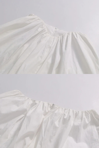 Cropped Shirt & Full Skirt Set – Long Sleeve Two-Piece Set