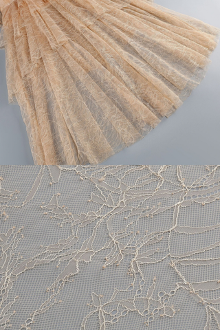 Tiered Lace Ruffle Long Dress with Flared Sleeves