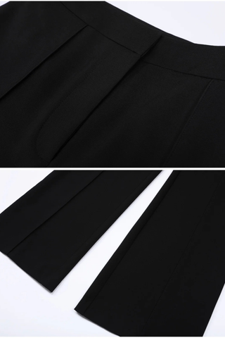 High-Waisted Tailored Straight Leg Pants with Structured Fit and Clean Seam Detail
