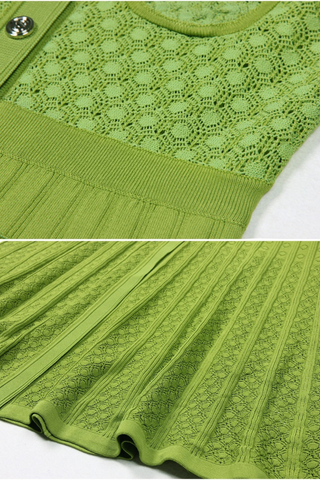 Sleeveless Button-Down Knitted Long Dress