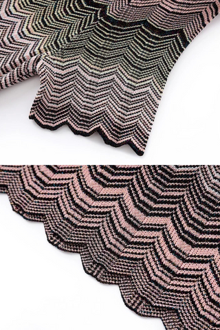 Wave Knit Short Sleeve Bodycon Midi Dress