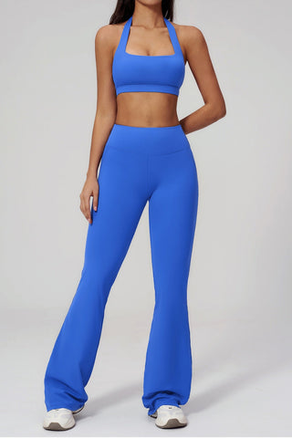 Halter Neck Sculpting Sports Bra with Supportive Fit and Smooth Stretch Fabric