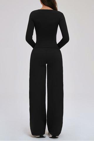 3-Piece Women’s Yoga Set – Cropped Tank, Zip Jacket & Wide-Leg Pants Activewear Set