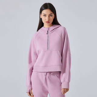 Loose Fit Half-Zip Fleece Sports Sweater