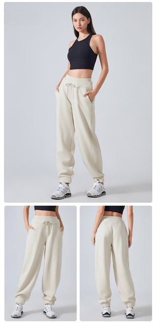 High-Waist Loose Casual Fleece Sweatpants