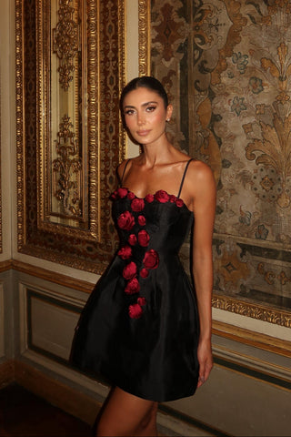 Burgundy Rose Elegance Mini Dress Nevo Burgundy Rose Elegance Mini Dress Nevo