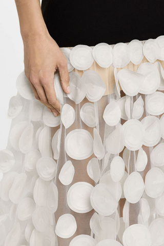 Dimensional Flower Spandex Strapless Long Dress