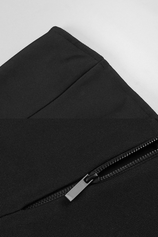 Dimensional Flower Spandex Strapless Long Dress