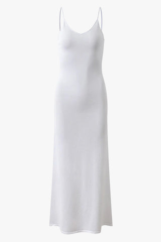 Knit Long Slip Dress with Spaghetti Straps