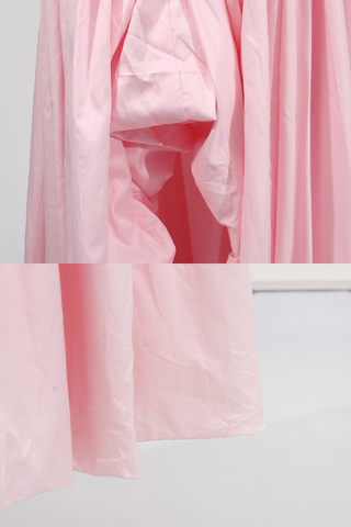 Strapless  Floral Ruched Slit Draped Long Dress