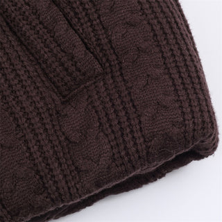 Cable Knit Puffer Jacket with Hood – Warm Padded Winter Coat, Soft Knit Fabric, Long Sleeve