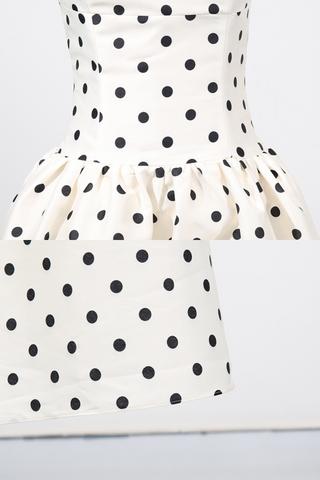 Polka Dot Corset Long Dress with Adjustable Straps