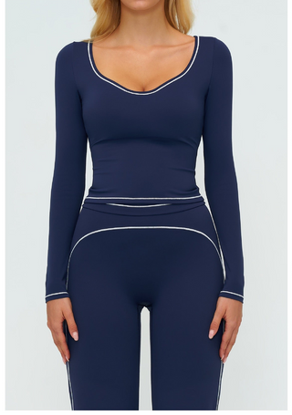 Flex Fit Long Sleeve Top and High-Waist Pants Set