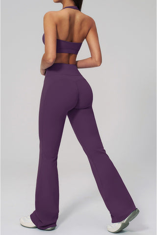 Halter Neck Sculpting Sports Bra with Supportive Fit and Smooth Stretch Fabric