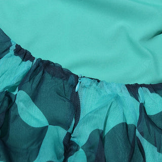 Sleeveless Halter Neck Open-Back Printed Chiffon Long Dress with Ruffle Hem