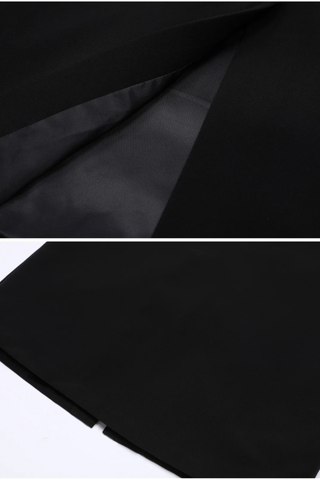 High Waist Straight Long Skirt with Embellished Detail and Structured Tailoring