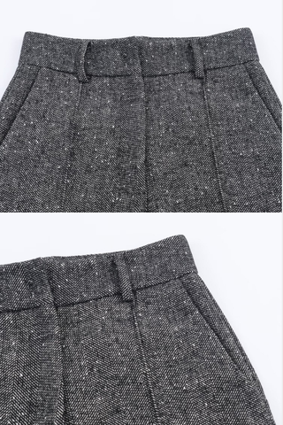 Tailored Tweed Wide-Leg Trousers