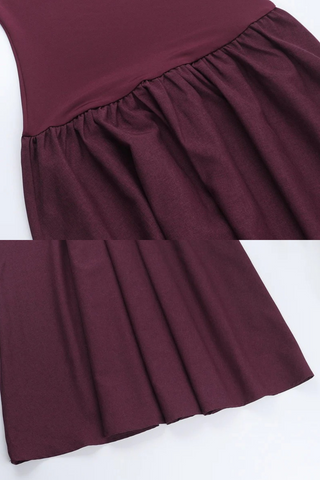 Strapless Long Dress with Fitted Bodice and Flared Skirt.