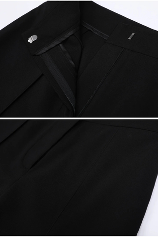 High-Waisted Tailored Straight Leg Pants with Structured Fit and Clean Seam Detail