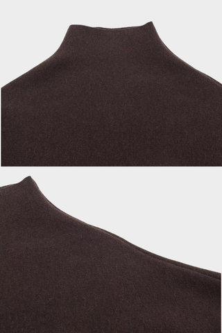 Premium Fur-Trim Cape Poncho with Relaxed Draped Cut