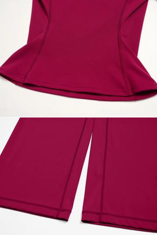 Soft Stretch Activewear Top & Wide Leg Pants Set
