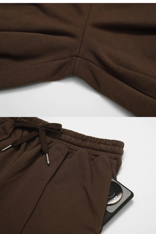 Seamless Mock-Neck Long Sleeve Crop Top & Straight-Leg Jogger Set