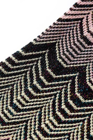 Wave Knit Short Sleeve Bodycon Midi Dress