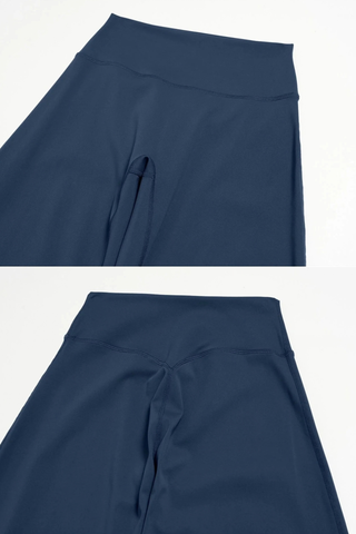 Scoop Neck Long Sleeve Top & Wide-Leg Pants Set