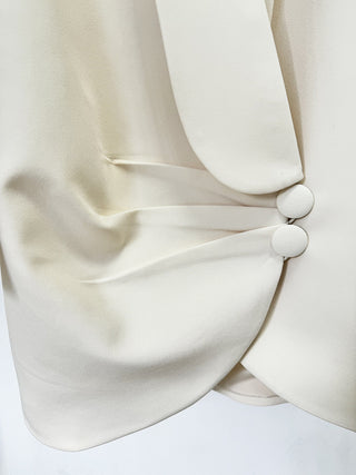 Embellished Long Sleeve Short Suit Dress with Gold Sequins