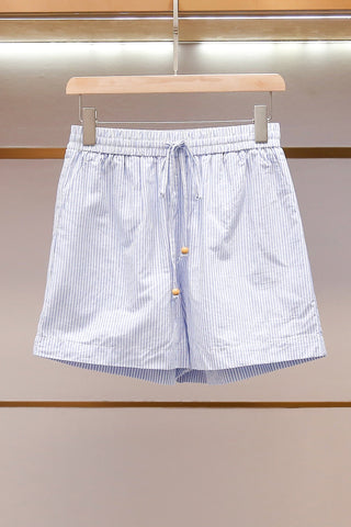 Coastal Embroidered Stripe Shirt & Shorts Set