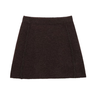 Gold Button Knit Cardigan and A-Line Mini Skirt Set