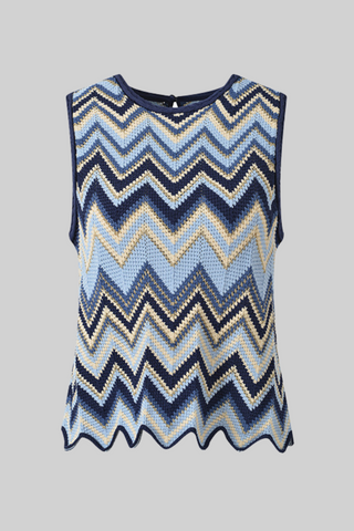 Chevron knit Wide Pants & Sleeveless Top Set