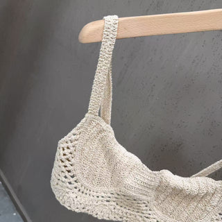 Crochet Bustier Top & Fringe Mini Skirt Set