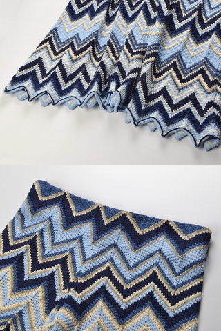 Chevron knit Wide Pants & Sleeveless Top Set