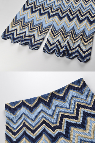 Chevron knit Wide Pants & Sleeveless Top Set