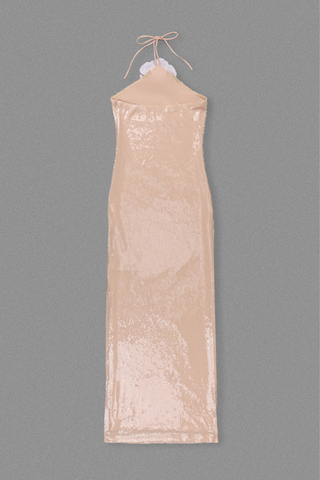 Bloom Sequin Halter neck backless long dress