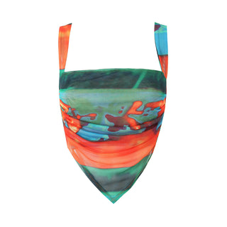 Colorful Marble Print Back Tie Corset Top