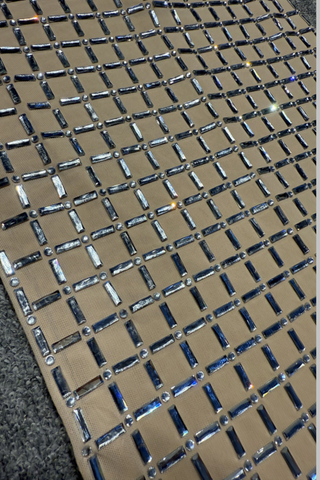 Sleeveless Sparkle Mesh Rhinestone Long Dress