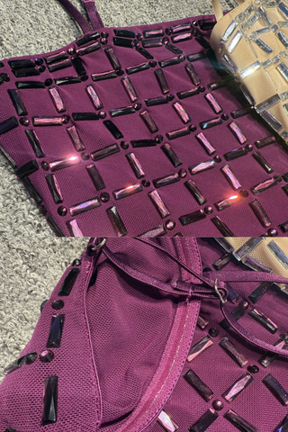 Sleeveless Sparkle Mesh Rhinestone Long Dress