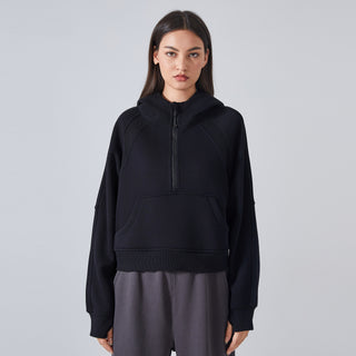 Loose Fit Half-Zip Fleece Sports Sweater