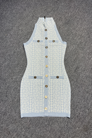 Halter Neck Sleeveless Bandage Mini Dress